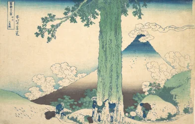 Mishima Pass i Kai-provinsen Koshu Mishima goe, från serien Thirty-six Views ..., ca. 1830-32.