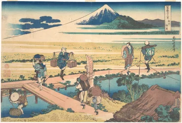 Nakahara i Sagami-provinsen (Sōshū Nakahara), ur serien ”De trettiosex vyerna av berget Fuji” (Fugaku sanjūrokkei)