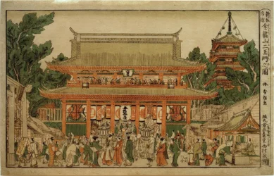 Nyflyttad perspektivbild: The Gate of the Kings of Heaven vid Kinryuzan-templet