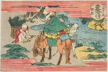 Nr 22: Okabe, från serien "Fifty-three Stations of the Tokaido Road (Tokaido gojusan tsugi)"