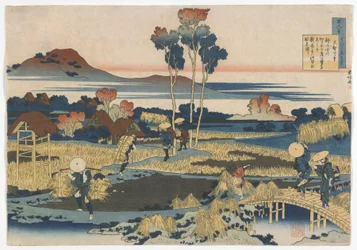 Hundra poeter, en dikt vardera, som förklaras av den våta sjuksköterskan: Emperor Tenji (Tenchi) Edo-period, 1835 (träblock i färg)