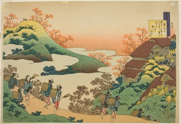 Dikt av Sarumaru Dayu, från serien "One Hundred Poems Explained by the Nurse (Hyakunin isshu uba ga etoki)"