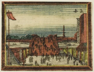 Ryogoku Bridge, från serien Dutch-style Pictures: Eight Views of Edo (Oranda gakyo Edo hakkei)