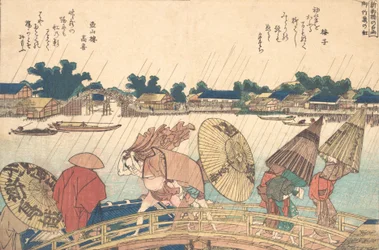 Dusch vid New Yanagi Bridge, 1806.