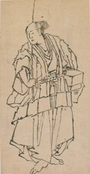 Stående figur av en man, sent 1700-tidigt 1800-tal.