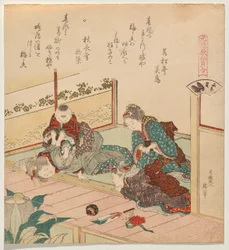 The Ditch Shell (Mizogai), från serien Matching Game of Immortal Genroku-Era Poems with Shells (Genroku Kasen kai awase)