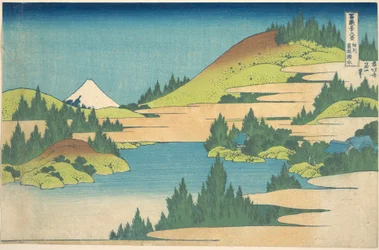 Sjön vid Hakone i provinsen Sagami (Sōshū Hakone kosui), ur serien ”De trettiosex vyerna av berget Fuji” (Fugaku sanjūrokkei)