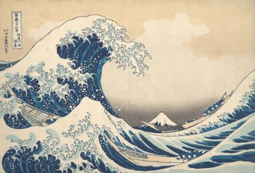 Under the Wave utanför Kanagawa Kanagawa oki nami ura, eller The Great Wave, från se..., ca. 1830-32.