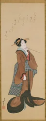 Kvinna som håller en tobakspipa, ca. 1814-1815.
