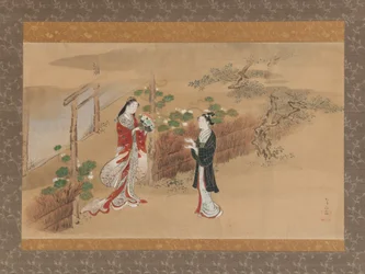 Evening Faces Yugao kapitel från The Tale of Genji Genji monogatari, 1700-talet.