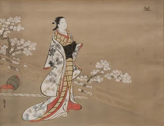 Parodi på Murasaki, från Lavendel Wakamurasaki, kapitel 5 i Sagan om Genji, 1700-talet.