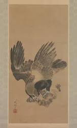 Örn attackerar en apa, 1885.