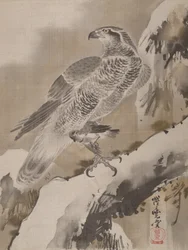 Örn som håller liten fågel, ca. 1887.