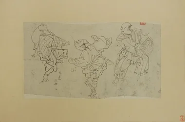 Tre Kyogen-dansare, sent 1800-tal.