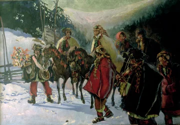 Hucul bröllop, 1909
