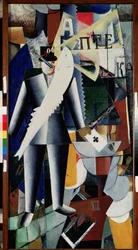 Flygare. Målning av Kasimir Severinovich Malevich (Malevich, Malevic) (1878-1935), olja på duk