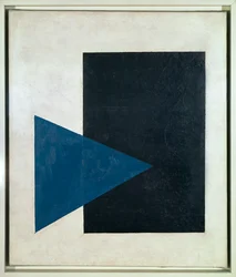 Svart kvadrat, blå triangel