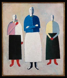 Komposition med La Gioconda (olja, blyerts och collage på duk)