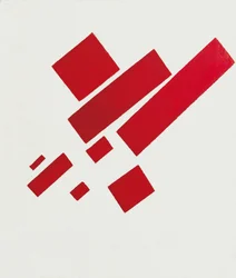 Åtta röda rektanglar. Målning av Kazimir Severinovich Malevich (Malevich, Malevic) (1878-1935)