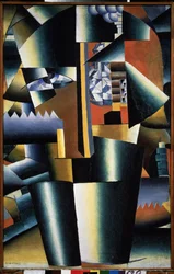 Porträtt av Ivan Klyun (Kliun) (Ivan Klioune) (1873-1943) (Porträtt av Ivan Klyun) - Målning av Kasimir Severinovich Malevich (Malevich, Malevic) (1878-1935), olja på duk