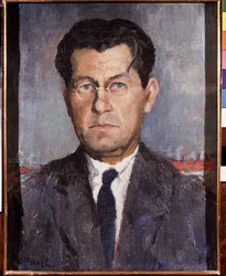 Porträtt av konstnärens bror. Målning av Kasimir Severinovich Malevich (Malevich, Malevic) (1878-1935), olja på duk