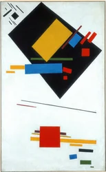Suprematistisk målning Svart trapets och röd kvadrat, 1915
