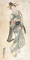 Geisha (bläck & färg på papper)