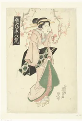 Courtesan under plommonblomning Jämförelser mellan skönheter och plommonblomning (serietitel) Baika bijin kurabe (serietitel på objekt)