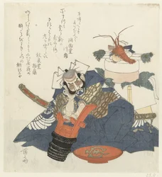 Krigaren Asahina Saburô somnade över sake-tunnan