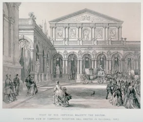 Besök av Abd-ul-Aziz, Turkiets sultan i Guildhall, City of London, 1867.