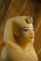 Kanopisk propp av alabaster från Tutankhamuns grav i form av ett kvinnoporträtt, 2009 (foto)