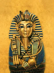 Sammansatt illustration av kistan för Tutankhamuns inälvor; Tutankhamun; Exh..., 2009 (foto)