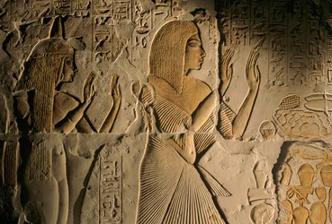 Egypten; Amarna; mm6741; Arkeologi; 18:e dynastin;Mayagrav, Sakkara, Saqqara, Nya riket, 2001 (foto)