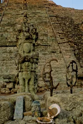 Maya; Copan; Honduras; Tempel 26, Heiroglyphic Staircase, Flints, David Stuart hittade erbjudande...
