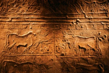Relief från Meryre (Merera), Atens översteprästs grav vid Akhetaten" och "Fanbe..., 2001 (foto)