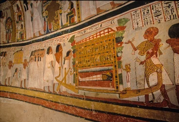 Roys grav; begravningskortege, ; 18:e dynastin. De ädlas dal; Thebe; Egypten; Ne...