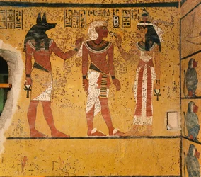 Väggmålning i kung Tutankhamons grav; Egypten; Nya riket; Tutankhamon; dal, 2003