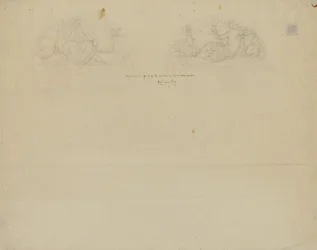 (Iowa State Capitol Rotunda) (studie för två lunetter)