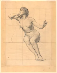 Fred, figurstudie för "The Beneficence of the Law," väggmålning vid Essex County Court House, Newark, New Jersey