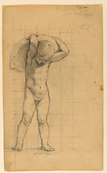 Studie för "Commerce", "The Progress of Civilization: The Forge, Commerce, and Education" State Capitol, Des Moines, IA