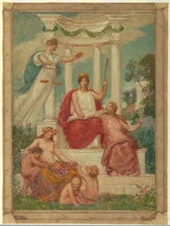 The Beneficence of the Law, Design for Mural at Essex County Court House, Newark, NJ