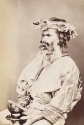 Ainu Man, ca 1890-talet (silvertryck av gelatin)