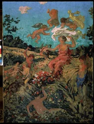 ""Fete champetre, ete"" (Landsfestival, sommar) Målning av Ker-Xavier (Ker Xavier) Roussel (1867-1944) 1911-1913 Nabis Moskva, Pushkin-museet