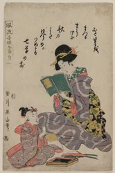 Flicka som läser en bok, 1787-1867.