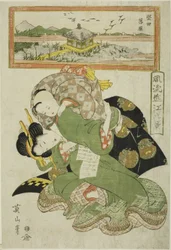 Framför frontlinjen är det falskt (Katata Rakugan), från serien "Fashio na be English views of you (Furyu Omi Hakkei)"