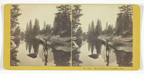Merced River, Yosemite, Cal., 185575. Skapare: Kilburn Brothers, BW Kilburn.
