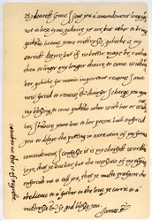 Brev från James I till sin son, Charles, Prince of Wales, 10 augusti 1623.