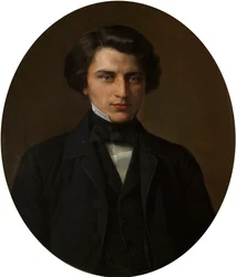 Porträtt av poeten Vladimir Zhemchuzhnikov, 1830-1884, 1854.