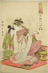 Hour of the Dog (Inu no koku), from the series "Twelve Hours in Yoshiwara (Seiro juni toki tsuzuki)"