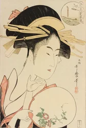 Kisegawa of the Matsubaya, från serien Comparing the Charms of Five Beauties, ca. 1795.
